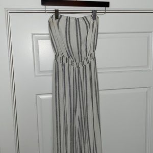 Strapless Cropped Flowy Jumpsuit